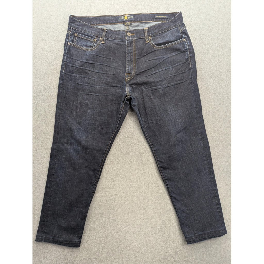 Lucky Brand Jeans Mens 38x32 Dark Wash 410 Athletic Fit Stretch Denim Zip Fly